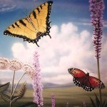 Butterflies painted by muralist Paul Barker for Peggy Notebaert Museum Chicago