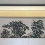 Mural of kitchen plants above cabinets by Paul Barker of Googleplex