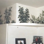 Residential murals by Paul Barker, plants above kitchen cabinets